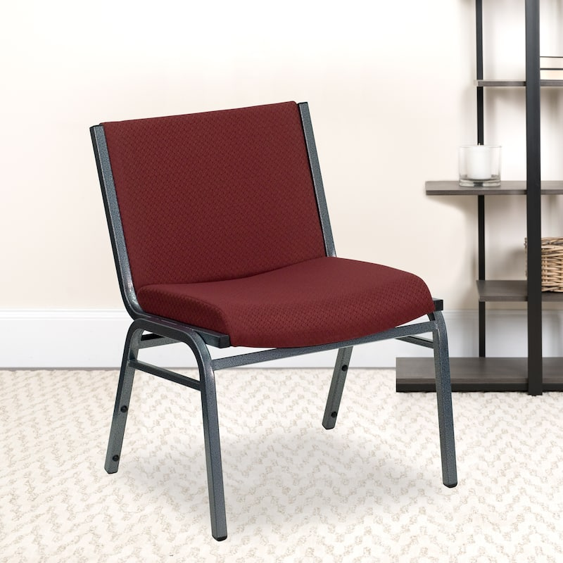 Big & Tall Fabric Stack Chair 1000 lb Capacity – Heavy Duty Armless Guest Chair with Steel Frame, Stackable