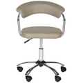 Carson Carrington Eidsnes Grey Faux Leather Office Chair – Adjustable Swivel Desk Chair with Chrome Base