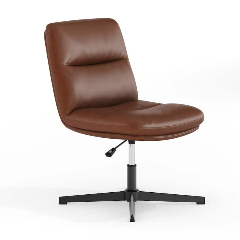 Commercial Armless Swivel Office Chair – Mid-Back Upholstered Task Chair with Adjustable Height