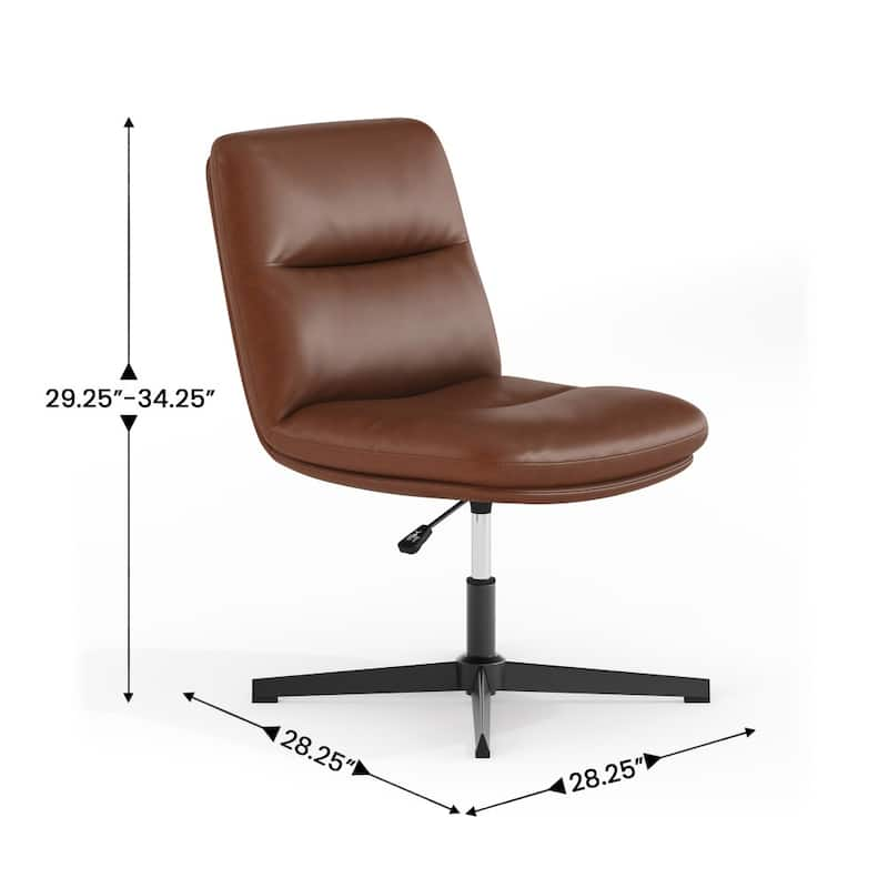 Commercial Armless Swivel Office Chair – Mid-Back Upholstered Task Chair with Adjustable Height