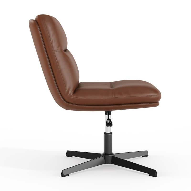 Commercial Armless Swivel Office Chair – Mid-Back Upholstered Task Chair with Adjustable Height