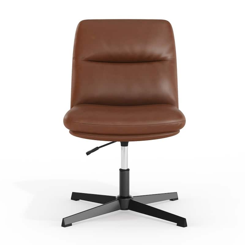 Commercial Armless Swivel Office Chair – Mid-Back Upholstered Task Chair with Adjustable Height