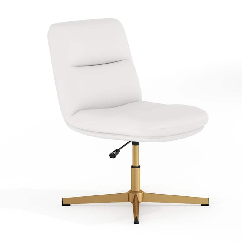 Commercial Armless Swivel Office Chair – Mid-Back Upholstered Task Chair with Adjustable Height