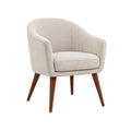 Cream Upholstered Armchair with Wooden Tapered Legs