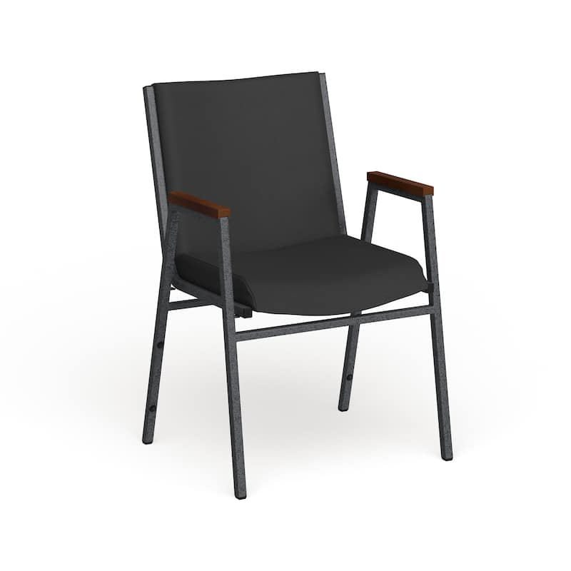 Heavy Duty Stack Chair with Arms – Fabric Guest Chair 550 lb Capacity, Steel Frame, Stackable