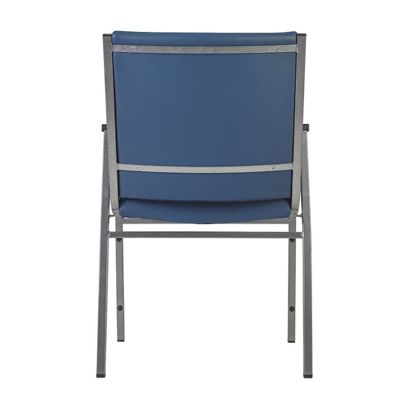 Heavy Duty Stack Chair with Arms – Fabric Guest Chair 550 lb Capacity, Steel Frame, Stackable