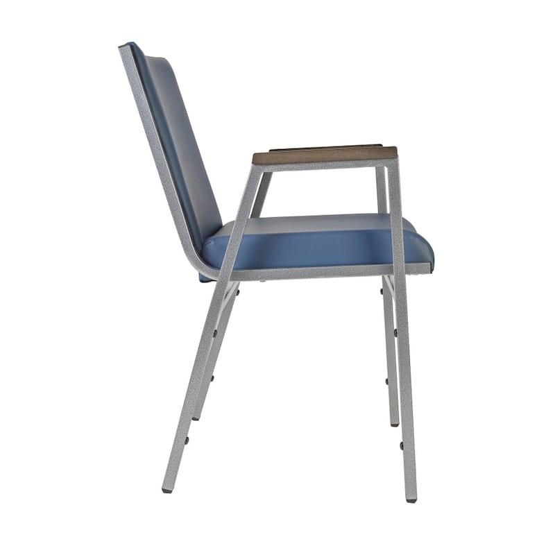 Heavy Duty Stack Chair with Arms – Fabric Guest Chair 550 lb Capacity, Steel Frame, Stackable