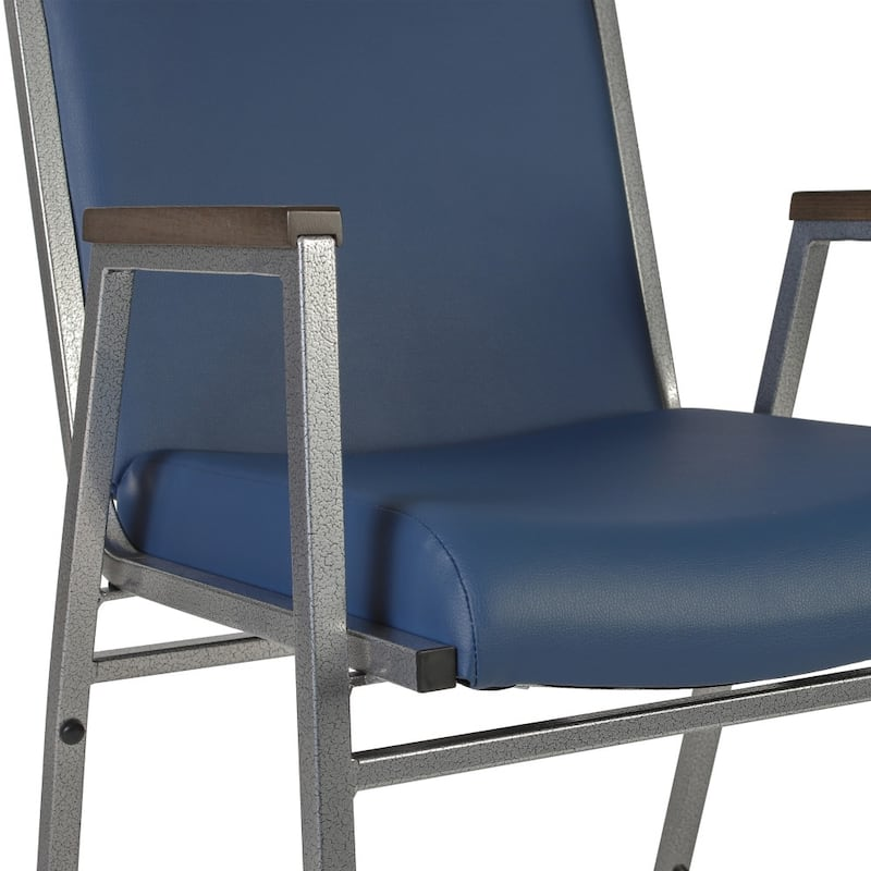 Heavy Duty Stack Chair with Arms – Fabric Guest Chair 550 lb Capacity, Steel Frame, Stackable