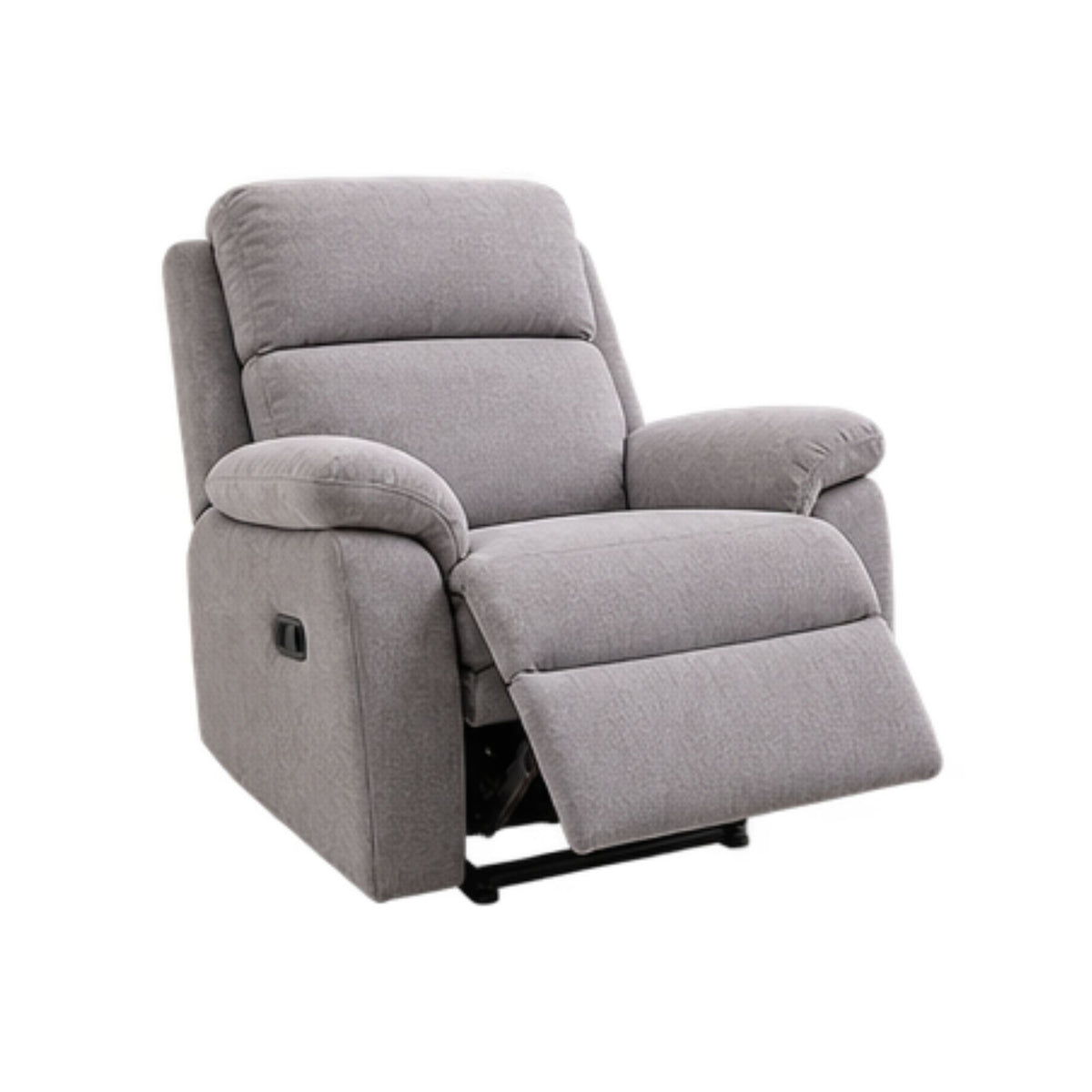 Light Grey Reclining Armchair with Padded Back and Arms