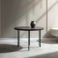 Marlow Black Circular Side Table with Minimal Metal Stand