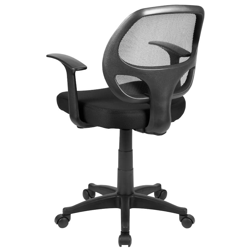 Mid-Back Black Mesh Office Chair with Lumbar Support, Adjustable Height & Swivel – Ergonomic Task Chair with T-Arms