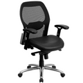 Mid-Back Mesh Executive Office Chair Black – Adjustable Lumbar, Knee Tilt, Swivel Desk Chair with Chrome Base