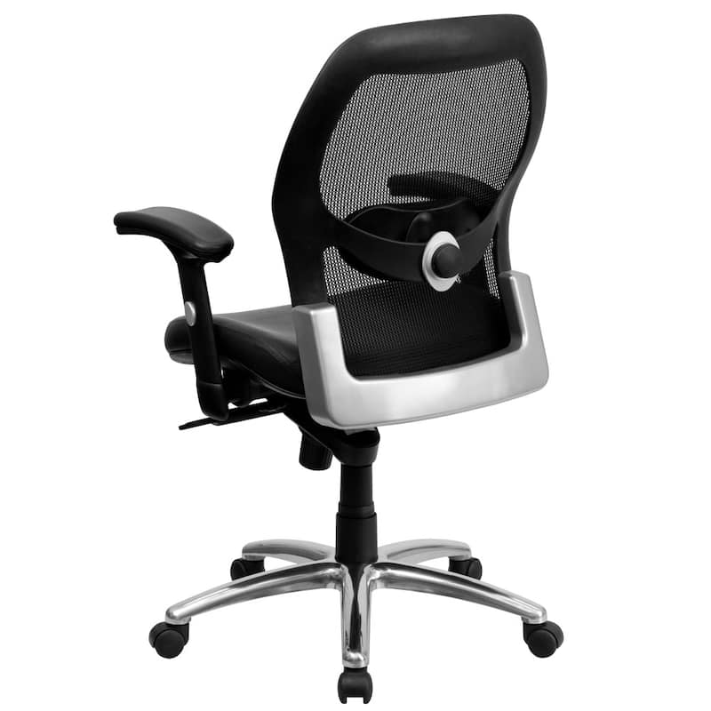 Mid-Back Mesh Executive Office Chair Black – Adjustable Lumbar, Knee Tilt, Swivel Desk Chair with Chrome Base