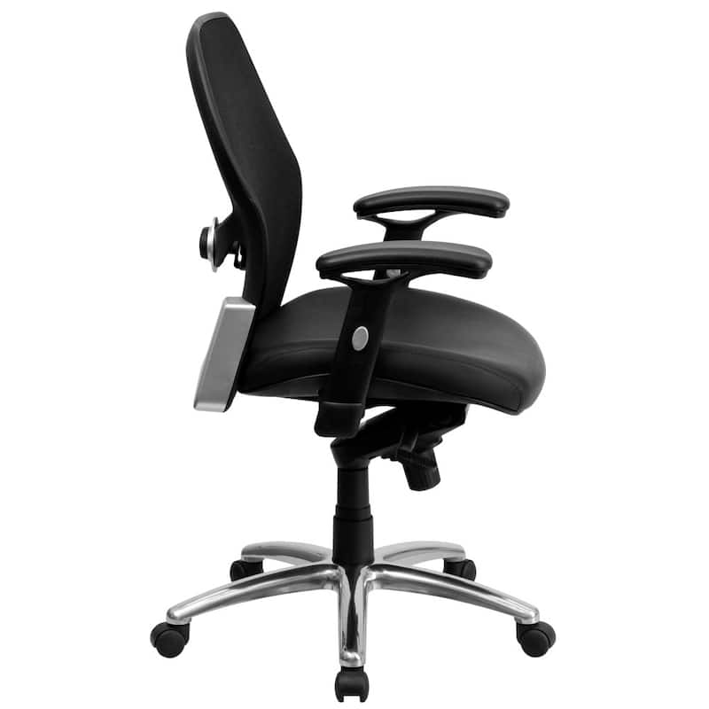 Mid-Back Mesh Executive Office Chair Black – Adjustable Lumbar, Knee Tilt, Swivel Desk Chair with Chrome Base