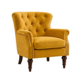 Mustard Yellow Wingback Armchair with Button Tufted Back