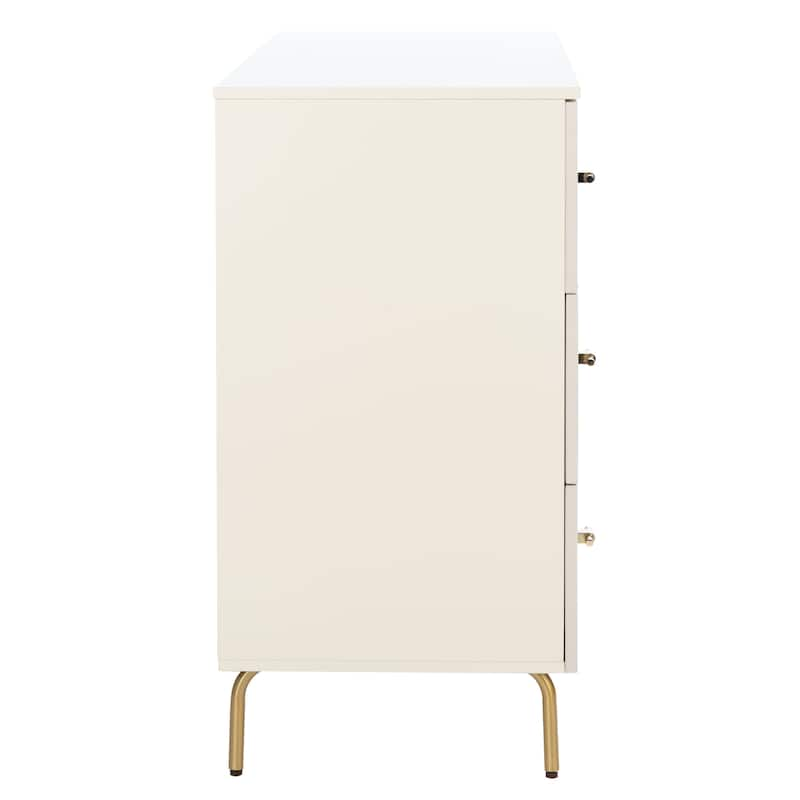 Titta 3 Drawer Dresser White – Modern Wood Bedroom Storage Chest with Gold Handles (36 Inch)