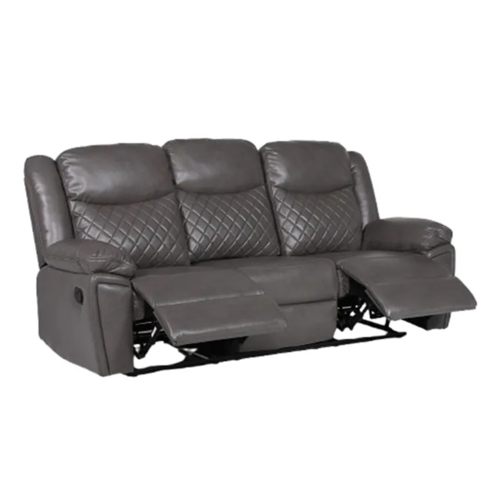 Italian Leather Sofa Taupe – Modern Full Grain Leather Couch with Metal Legs