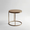 Vera Floating Round Table with Brushed Metal Ring Frame